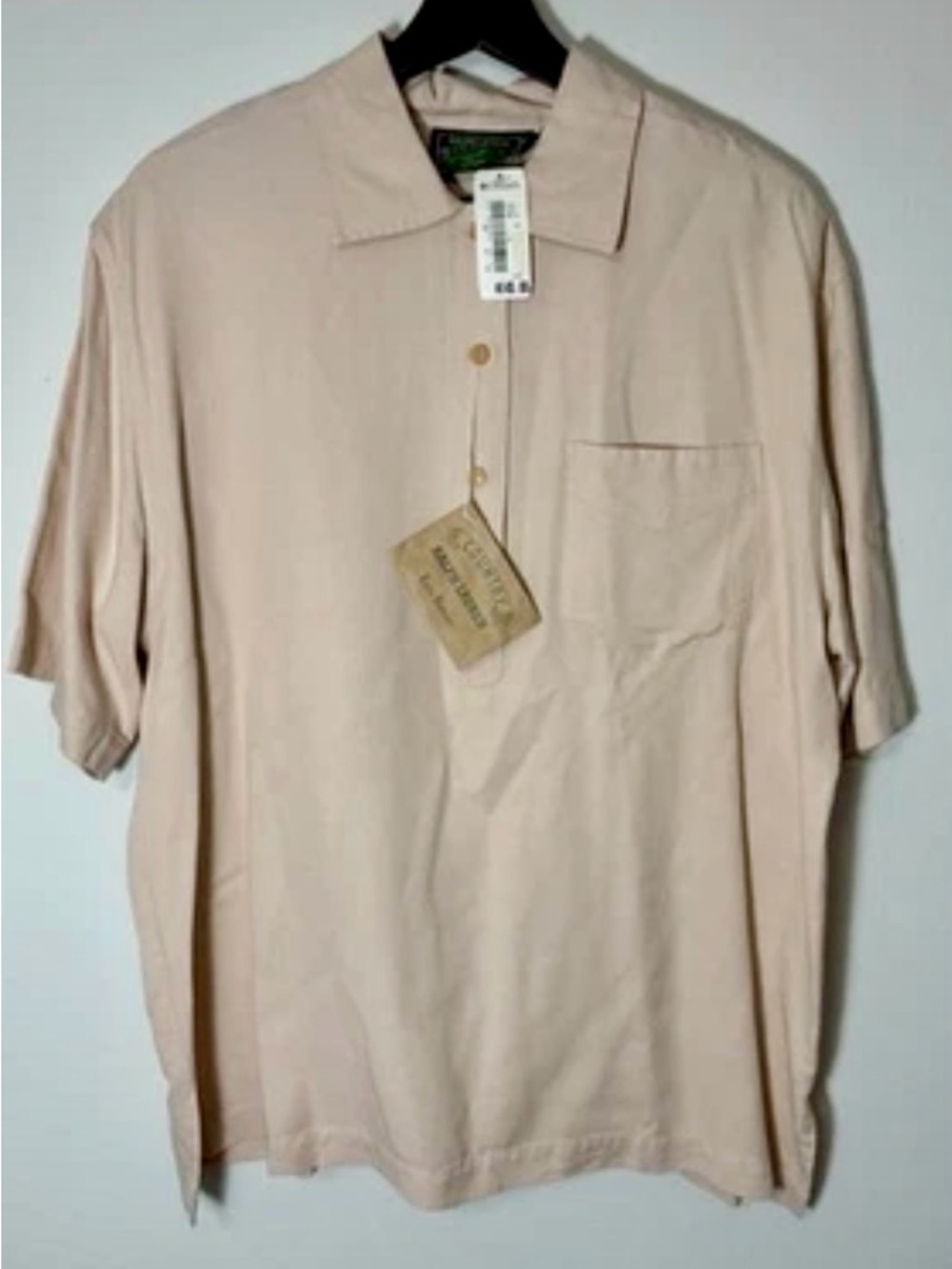 Vintage NWT Women’s Ralph Lauren Country Peach Half Button Down Size L Sku#167